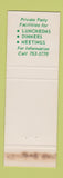 Matchbook Cover - Hall's Chestnut Restaurant Twin Oaks Apartments Kansas City MO