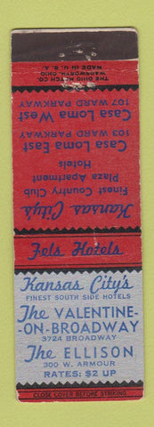 Matchbook Cover - Hotels Kanas City MO Casa Loma Valentine Ellison
