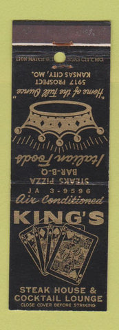 Matchbook Cover - King's Steak House Kansas City MO pizza