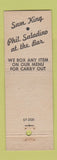 Matchbook Cover - King's Steak House Kansas City MO pizza