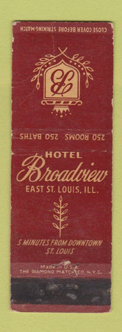 Matchbook Cover - Hotel Broadview East St Louis IL WEAR