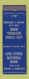 Matchbook Cover - Live Stock National Bank Omaha NE