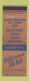 Matchbook Cover - Alliance Hotel Alliance NE WEAR