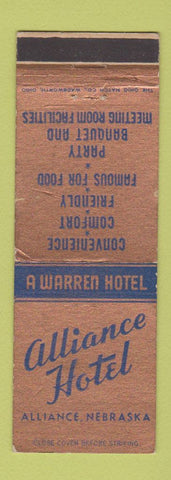 Matchbook Cover - Alliance Hotel Alliance NE WEAR