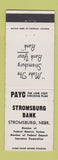 Matchbook Cover - Stromsburg Bank NE