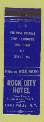 Matchbook Cover - Rock City Hotel Little Valley NY