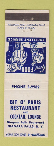 Matchbook Cover - Bit o Paris Restaurant Niagara Falls NY