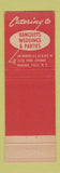 Matchbook Cover - Como Restaurant Niagara Falls NY Italian Antonacci