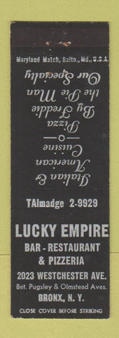 Matchbook Cover - Lucky Empire Restaurant pizza Bronx NY