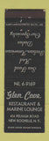 Matchbook Cover - Glen Cove Restaurant New Rochelle NY