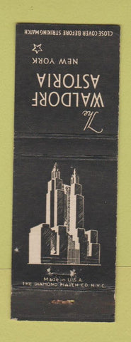 Matchbook Cover - Waldorf Astoria Hotel New York City deco