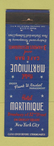 Matchbook Cover - Hotel Martinique New York City WEAR