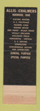 Matchbook Cover - Allis Chalmers Electric Motors New York City