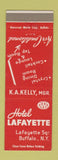 Matchbook Cover - Hotel Lafayette Buffalo NY