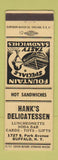 Matchbook Cover - Hank's Deli Buffalo NY