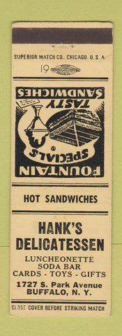 Matchbook Cover - Hank's Deli Buffalo NY