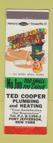 Matchbook Cover - Ted Cooper Plumbing Heating Port Jefferson NY
