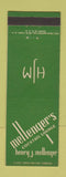 Matchbook Cover - Mellenger's Cocktail Lounge Buffalo NY