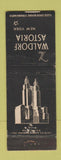 Matchbook Cover - Waldorf Astoria Hotel New York City deco