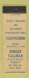 Matchbook Cover - Merchants Insurance Burgen Tallman New York City Denver WEAR