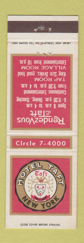 Matchbook Cover - Hotel Taft New York City