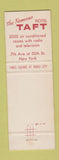 Matchbook Cover - Hotel Taft New York City