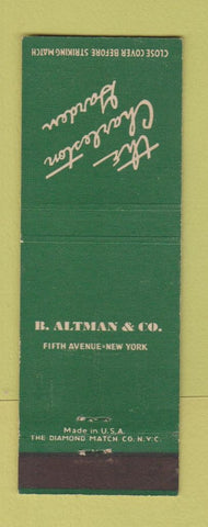 Matchbook Cover - Charleston Garden B Altman New York City