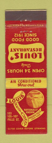 Matchbook Cover - Louis' Restaurant Niagara Falls NY WEAR