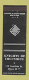 Matchbook Cover - Knights of Columbus Olean NY WEAR