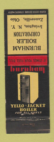 Matchbook Cover - Burnham Broiler Zanesville OH boiler