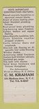 Matchbook Cover - Gatke Homes New York City CM Kraham
