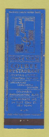 Matchbook Cover - Colbee Restaurant New York City