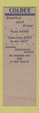 Matchbook Cover - Colbee Restaurant New York City