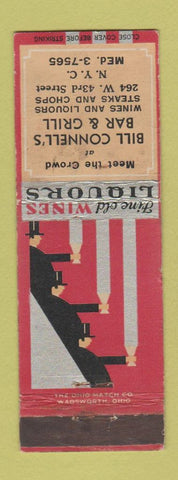 Matchbook Cover - Bill Connell's Bar Grill New York City WEAR
