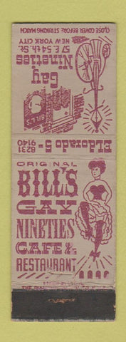 Matchbook Cover - Gay 90's New York City girlie WORN