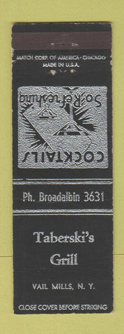 Matchbook Cover - Taberski's Grill Vail Mills NY
