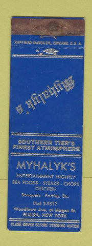 Matchbook Cover - Myhalyk's Elmira NY WORN
