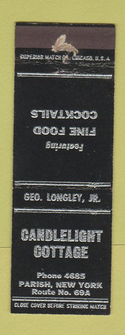 Matchbook Cover - Candlelight Cottage Parish NY WORN