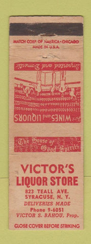 Matchbook Cover - Victor's Liquor Store Syracuse NY WORN