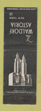 Matchbook Cover - Waldorf Astoria New York City hotel WEAR