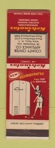 Matchbook Cover - Kelvinator Refrigerator White Plains NY girlie WEAR