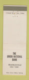 Matchbook Cover - Union NATional Bank Franklinville NY