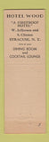 Matchbook Cover - Hotel Wood Syracuse NY