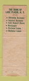 Matchbook Cover - Bank of Lake Placid NY