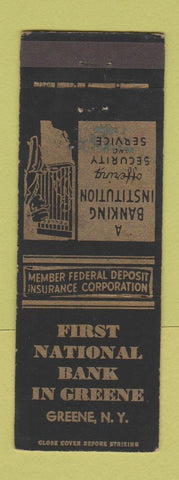Matchbook Cover - First National Bank Greene NY