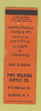 Matchbook Cover - Pipe Welding Supply Elmira NY WEAR