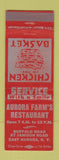 Matchbook Cover - Aurora Farm's Restaurant East Aurora NY