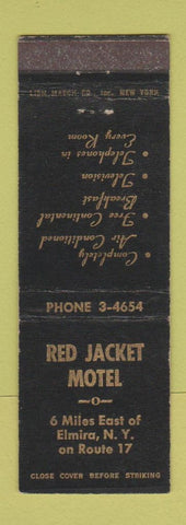 Matchbook Cover - Red Jacket Motel Elmira NY