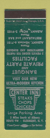 Matchbook Cover - Center Inn Glenmont NY GREEN