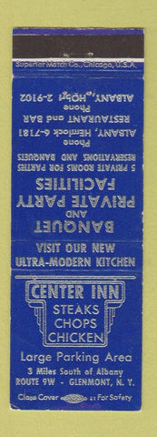 Matchbook Cover - Center Inn Glenmont NY BLUE WEAR